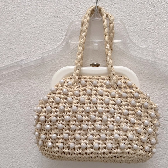 Vintage Raffia and Beads Handle Bag - Picture 12 of 12